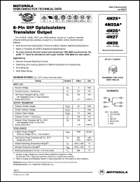 4N28 datasheet: Optoisolator transistor output 4N28