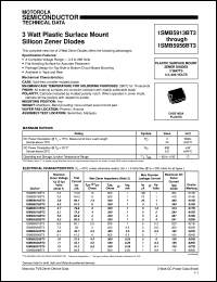 1SMB5952BT3 datasheet: 3 watt plastic surface mount silicon zener diodes 1SMB5952BT3