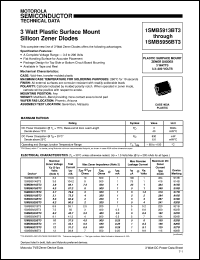 1SMB5933BT3 datasheet: 3 watt plastic surface mount silicon zener diodes 1SMB5933BT3