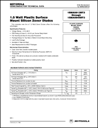 1SMA5930BT3 datasheet: 1.5 watt plastic surface mount silicon zener diodes 1SMA5930BT3