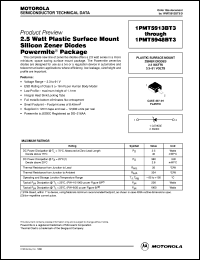 1PMT5942BT3 datasheet: 2.5 watt plastic surface mount silicon zener diode 1PMT5942BT3