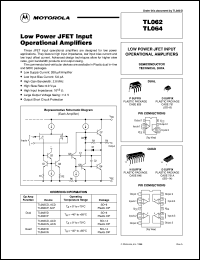 TL064VN datasheet: Low power LFET input operational amplifier TL064VN