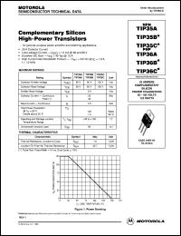 TIP36C datasheet: Complementary silicon high-power transistor TIP36C