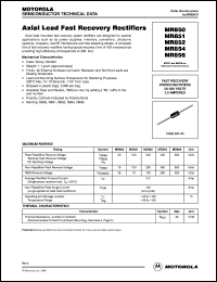 MR850 datasheet: Axial lead fast recovery rectifier MR850