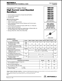 MR760 datasheet: High current lead mounted rectifier MR760