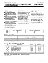 N74F8961N datasheet: Octal latched bidirectional Futurebus transceivers (3-State + open-collector) N74F8961N