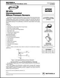 MPX50GVSX datasheet: 50 KRA uncompensated silicon pressure sensor MPX50GVSX