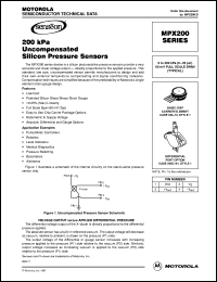 MPX200GVP datasheet: 200 KPA uncompensated silicon pressure sensor MPX200GVP