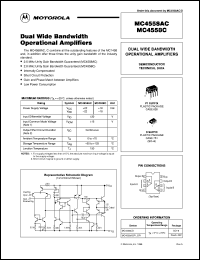 MC4558ACP1 datasheet: Dual wide bandwidth operational amplifier MC4558ACP1