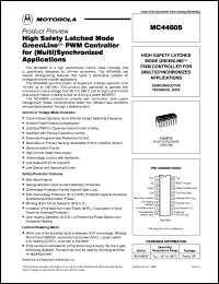 MC44605P datasheet: High safety latched mode greenline PWW controller MC44605P