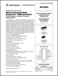 MC44603P datasheet: Mixed frequency mode greenline PWW controller MC44603P