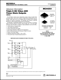 MC44251FN datasheet: Triple 8-bit video ADC three-state output MC44251FN