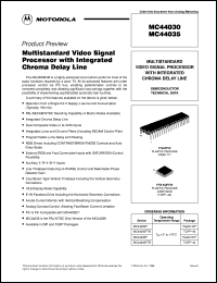MC44030P datasheet: Multistandard video signal processor MC44030P