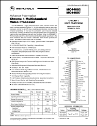 MC44002P datasheet: Chroma 4 video processor MC44002P