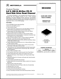 MC34250FTA datasheet: Hard disk drive read channel MC34250FTA