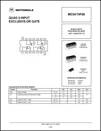 MC74F86D datasheet: Quad 2-input exclusive-or gate MC74F86D
