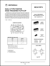 MC74F74N datasheet: Dual d-type positive edge-triggered flip-flop MC74F74N