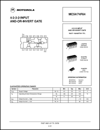 MC74F64D datasheet: 4-2-3-2-input and-or-invert gate MC74F64D