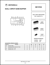 MC74F40J datasheet: Dual 4-input nand buffer MC74F40J