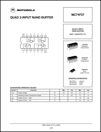 MC74F37D datasheet: Quad 4-input nand buffer MC74F37D