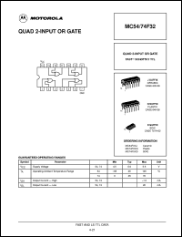 MC74F32D datasheet: Quad 4-input or gate MC74F32D