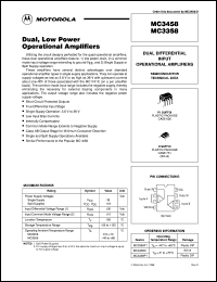 MC3358P1 datasheet: Dual, low power operational amplifier MC3358P1