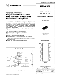 MC34216ADW datasheet: Programmable telephone line interface circuit MC34216ADW