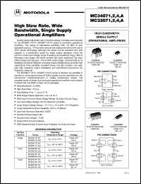 MC34071P,AP datasheet: High bandwidth single supply operational amplifier MC34071P,AP