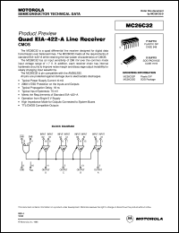 MC26C32D datasheet: Quad ELA-422-A line receiver MC26C32D