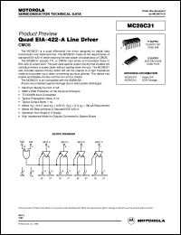 MC26C31P datasheet: Quad ELA-422-A line driver MC26C31P