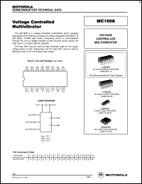 MC1658D datasheet: Voltage controlled multivibrator MC1658D