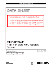 74HC7403N datasheet: 4-Bit x 64-word FIFO register; 3-state 74HC7403N
