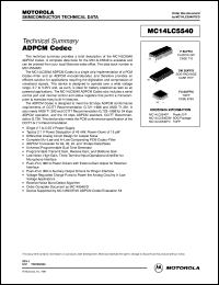 MC14LC5540P datasheet: ADPCM codec MC14LC5540P