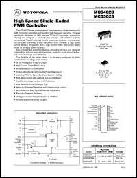 MC34023P datasheet: High speed single-ended PWM controller MC34023P