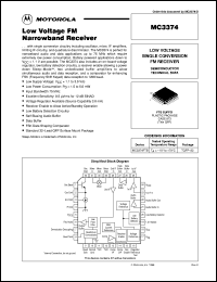 MC3374FTB datasheet: Low voltage FM narrowband receiver MC3374FTB