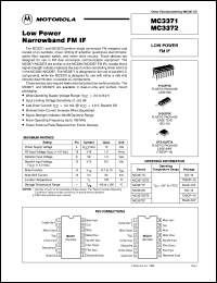 MC3372P datasheet: Low power FM IF MC3372P