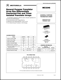 MC3346P datasheet: General purpose transistor array MC3346P