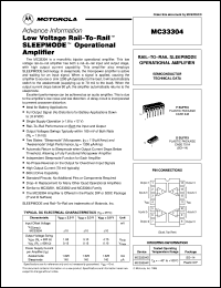 MC33304P datasheet: Rail-to-rail sleepmode operational amplifier MC33304P