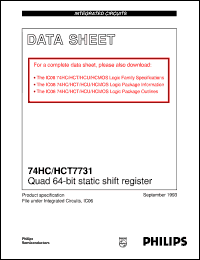 74HC7731D datasheet: Quad 64-bit static shift register 74HC7731D