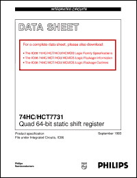 74HC7731N datasheet: Quad 64-bit static shift register 74HC7731N