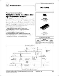 MC33215FB datasheet: Telephone line interface and speakerphone circuit MC33215FB