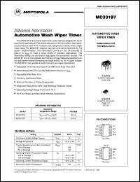 MC33197D datasheet: Automotive wash wiper timer MC33197D