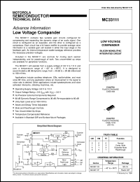 MC33111D datasheet: Low voltage compander MC33111D