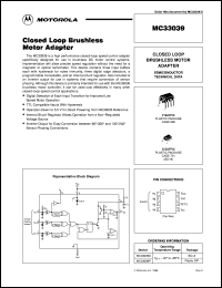 MC33039P datasheet: Closed loop brushless  motor adapter MC33039P