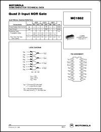 MC1662L datasheet: Quad 2-input NOR gate MC1662L