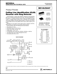 MC14LC5447P datasheet: CLID recelver with ring detector MC14LC5447P