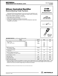 C106B datasheet: Silicon controlled rectifier reverse blocking triode thyristor C106B