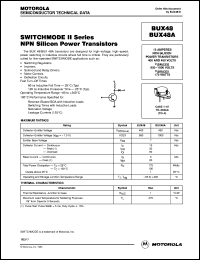 BUX48A datasheet: Switchmode II series NPN silicon power transistor BUX48A