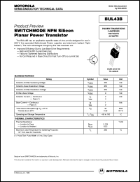 BUL43B datasheet: Switchmode NPN silicon planar power transistor BUL43B