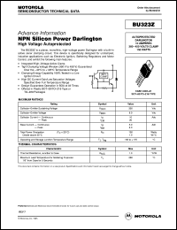 BU323Z datasheet: NPN silicon power darlington BU323Z